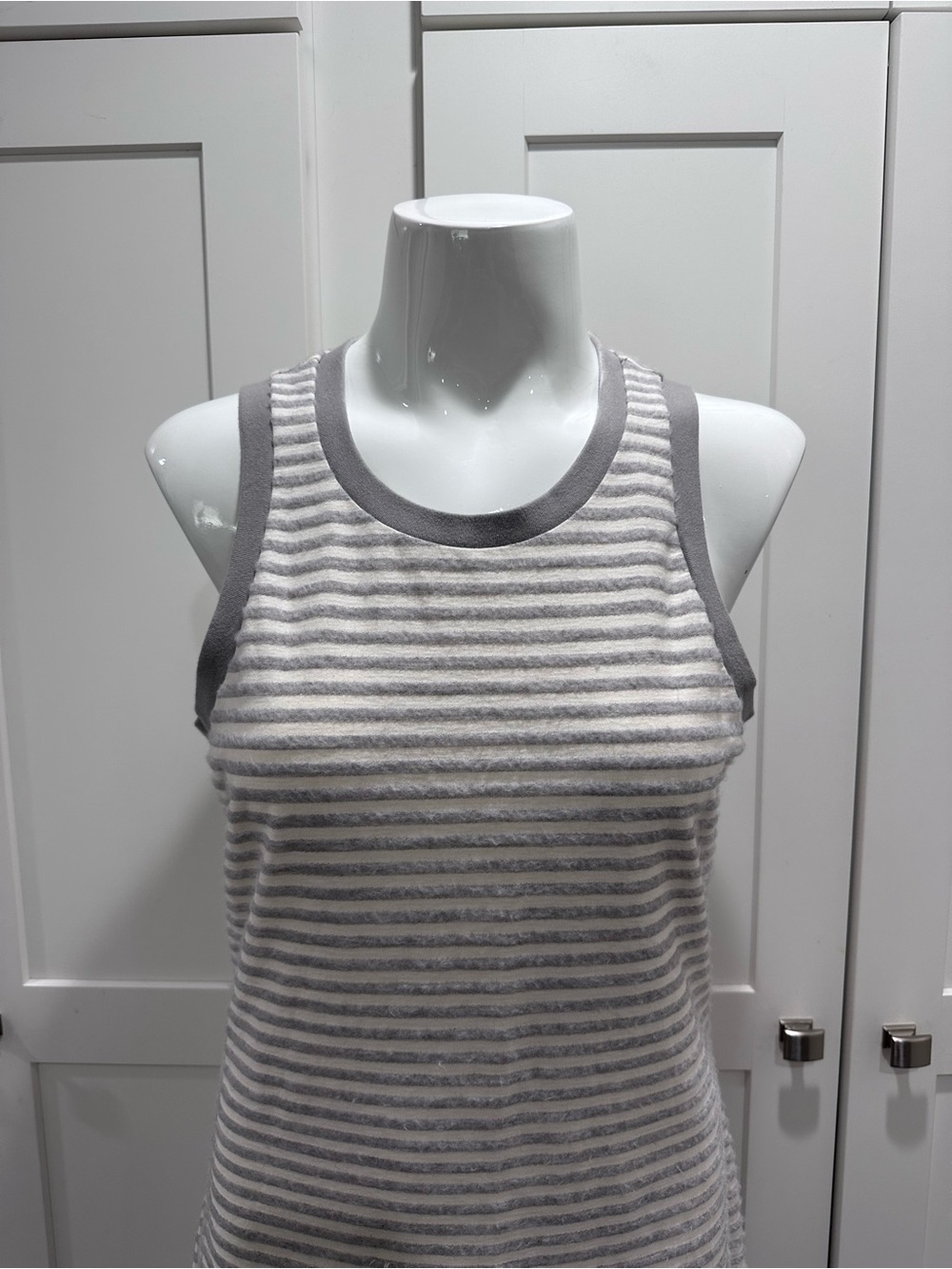 Sol Angeles Sleeveless Striped Maxi Tank Dress in Light Gray - Picture 3 of 9